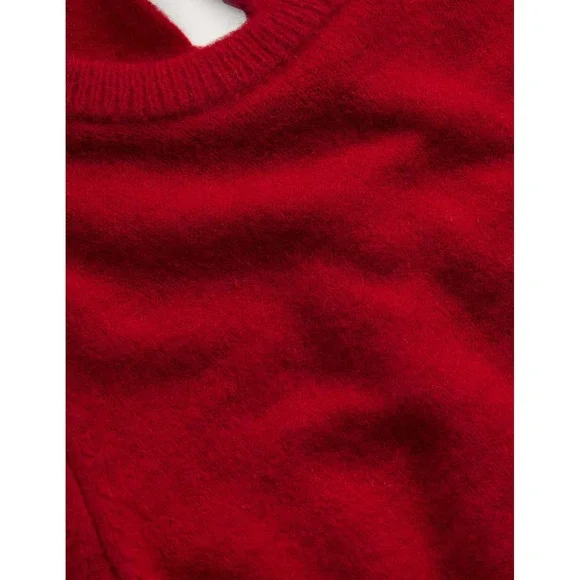 Boden Red Fluffy Bow Back Jumper Sweater Velvet Tie Women's Size XS - Picture 14 of 14